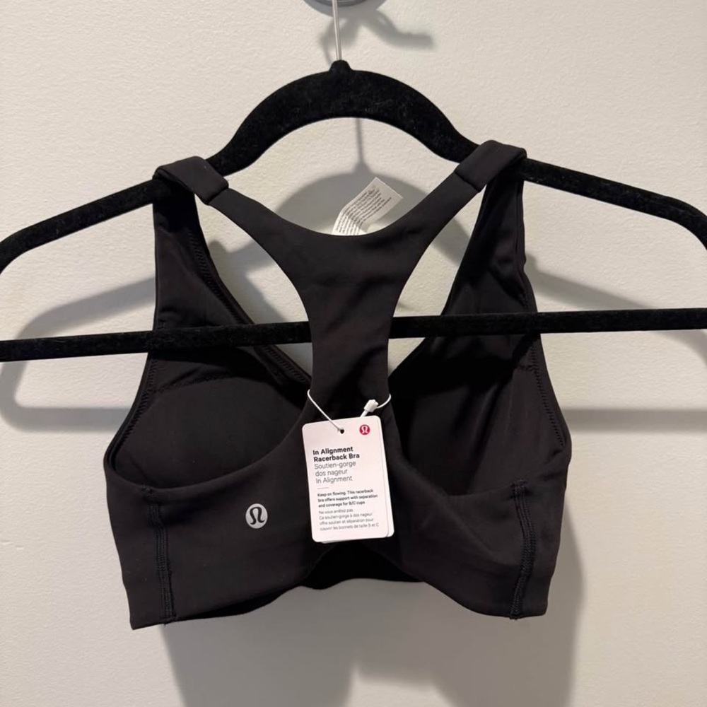 Lululemon In Alignment Racerback Sports Bra (Size 4, Black), Discontinued @ Lulu